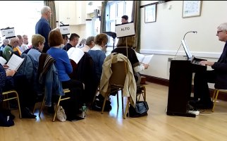 First sing-through of The Knock on the Door at the April 2018 workshop