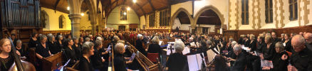 Panoramic view from within the orchestra